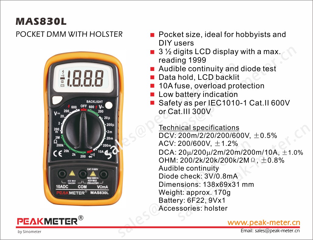 Digital Multimeters to Peakmeter Instruments Company Limited